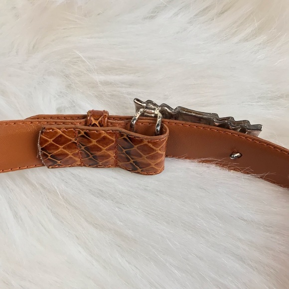 RITZ Genuine snakeskin leather belt with rattlesnake style buckle - Picture 3 of 6